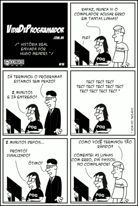 Tirinha satirizando o processo de debug Tirinha satirizando o processo de debug